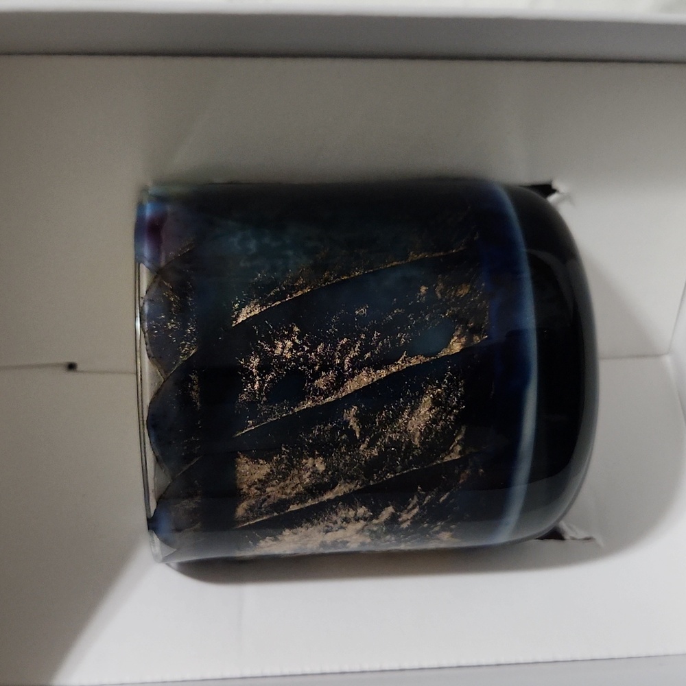 NEW Northern Lights Mystic Moon Meditation Candle Wax Painted Glass Hand Poured